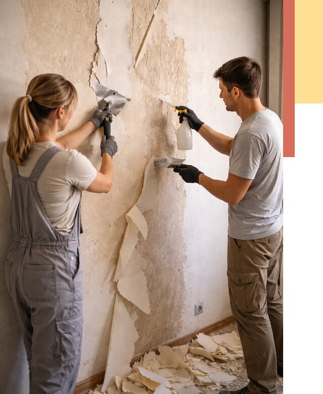 Снятие старых обоев в Северске от 5457 руб. под ключ недорого | ОТДЕЛОЧНИК-Свк