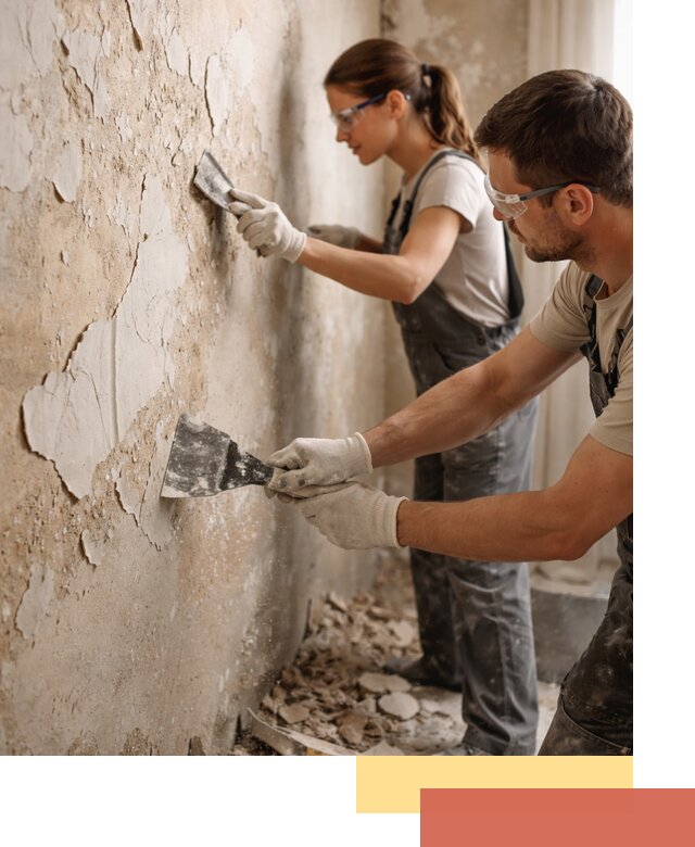 Снятие старой шпаклевки и подготовка поверхностей в Северске