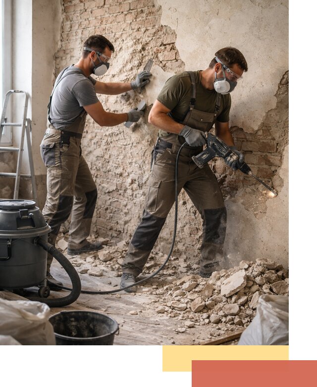 Демонтаж штукатурки со стен в Северске быстро и аккуратно