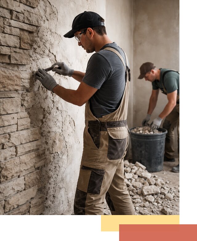 Демонтаж декоративного камня в Северске профессионально и безопасно