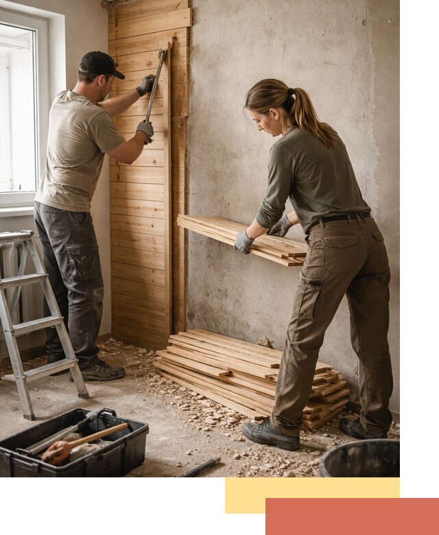 Демонтаж вагонки со стен в Северске — профессиональный демонтаж