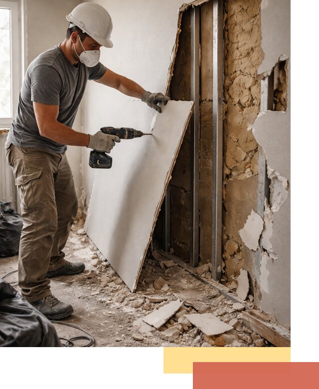 Демонтаж гипсокартона со стен в Северске качественно и быстро