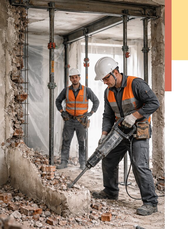 Снос несущих стен в Северске от 10655 руб. — демонтаж несущей стены под ключ | ОТДЕЛОЧНИК-Свк