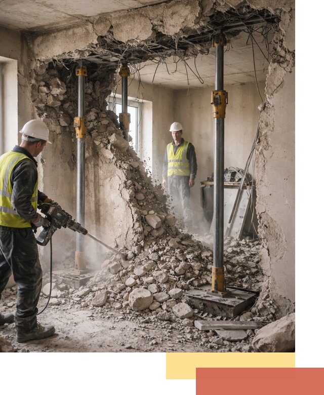 Снос несущих стен в Северске с гарантией безопасности и качества