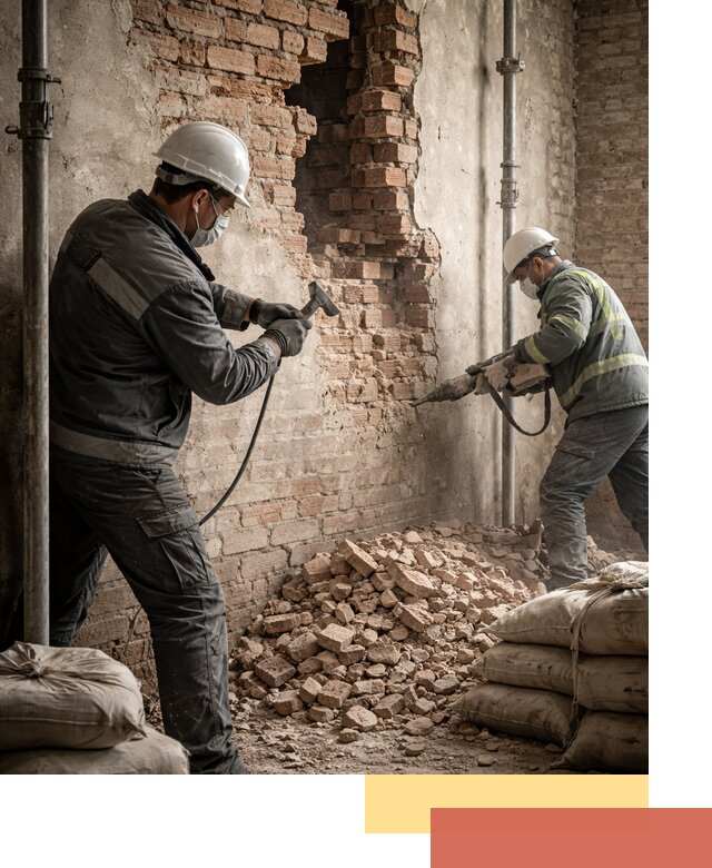 Демонтаж кирпичных стен в Северске быстро и безопасно