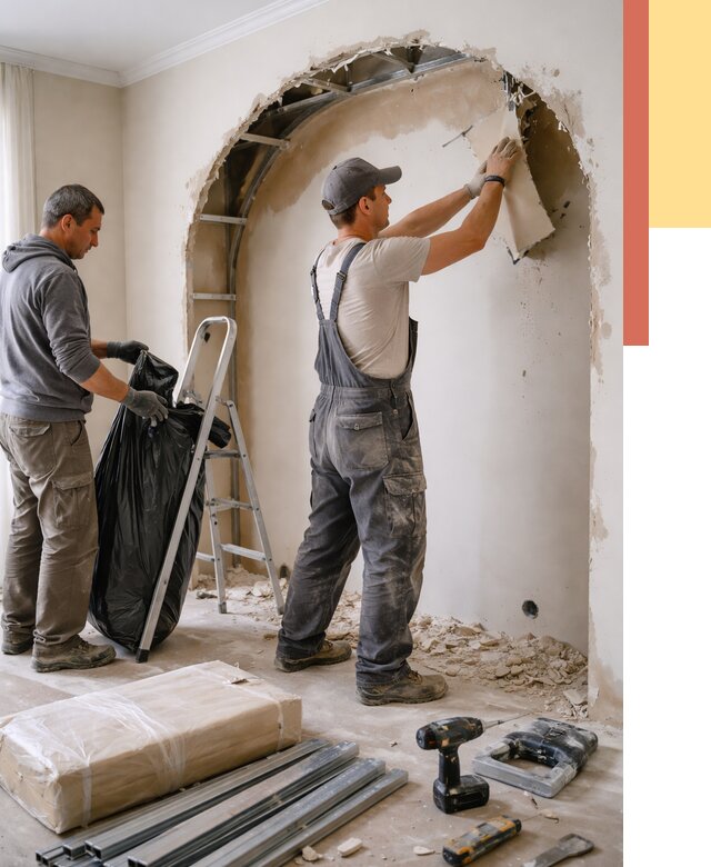 Демонтаж арки из гипсокартона в Северске от 3638 руб. — услуги под ключ | ОТДЕЛОЧНИК-Свк