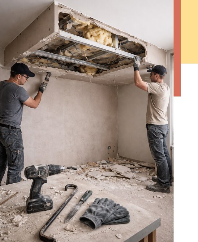 Демонтаж короба из гипсокартона в Северске от 1580 руб. — быстро и недорого | ОТДЕЛОЧНИК-Свк