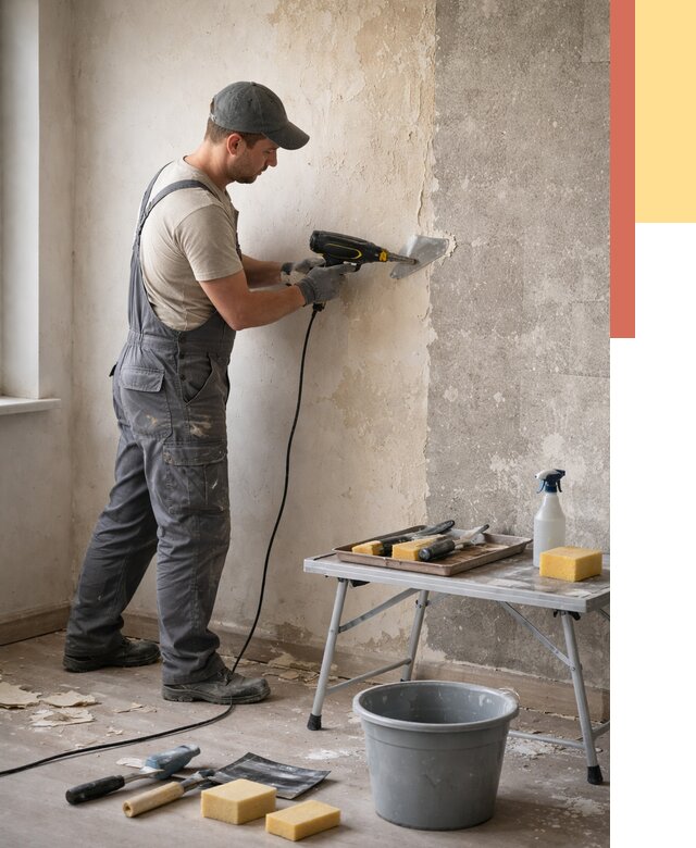 Очистка стен от клея в Северске от 1923 руб. — снятие и удаление клея со стен | ОТДЕЛОЧНИК-Свк