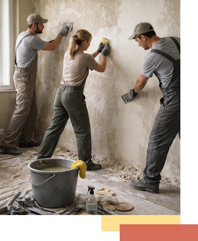 Очистка стен от клея и грунтовки в Северске качественно и быстро