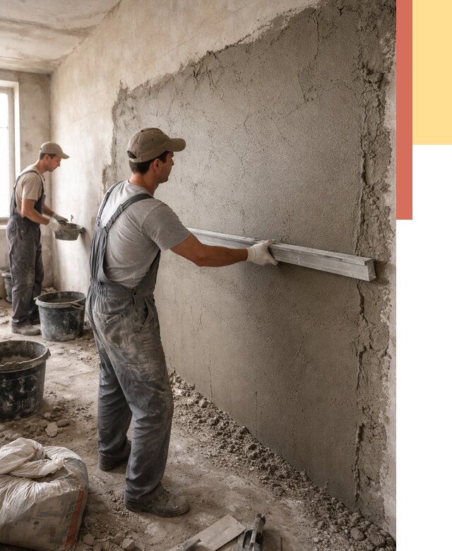 Цементная штукатурка стен в Северске от 4678 руб/м2 — быстро и недорого | ОТДЕЛОЧНИК-Свк