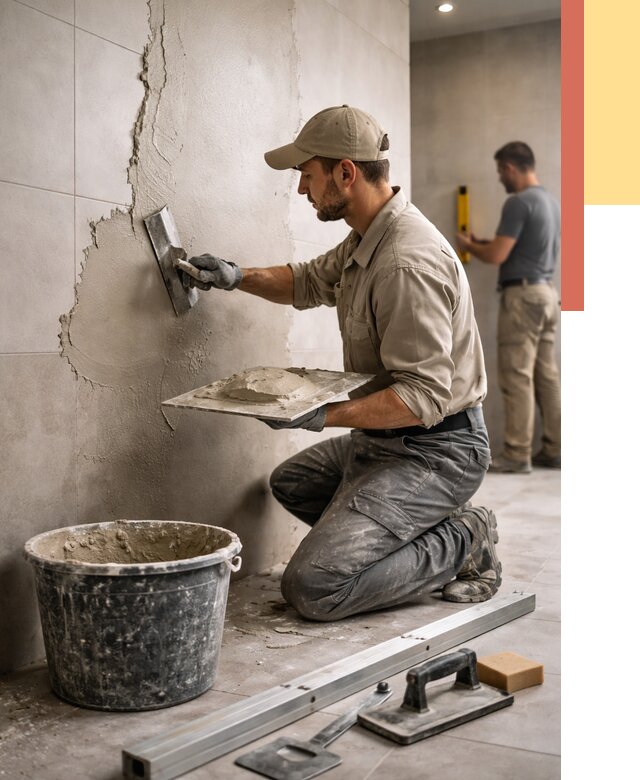 Штукатурка стен в ванной в Северске от 4678 руб./м² — выравнивание под ключ | ОТДЕЛОЧНИК-Свк