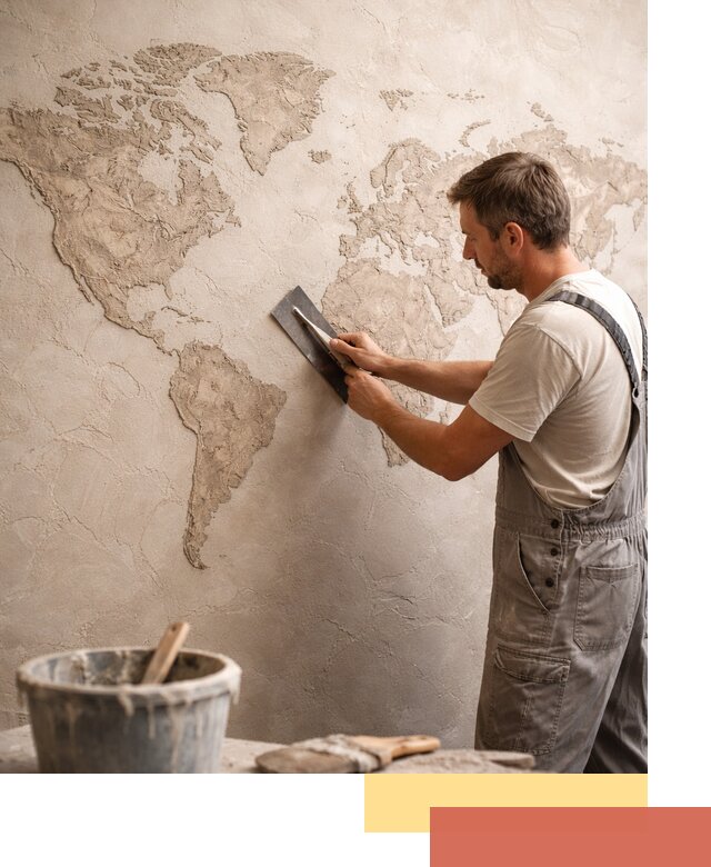 Декоративная штукатурка «Карта мира» под ключ в Северске