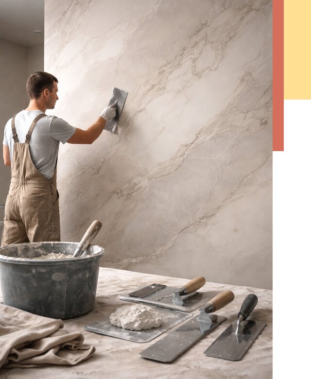 Декоративная штукатурка под мрамор в Северске от 2911 руб./м² — быстро и недорого | ОТДЕЛОЧНИК-Свк