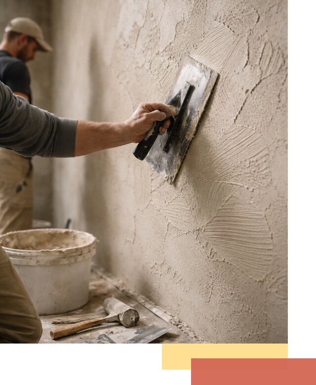 Фактурная штукатурка стен в Северске — монтаж, отделка, реставрация