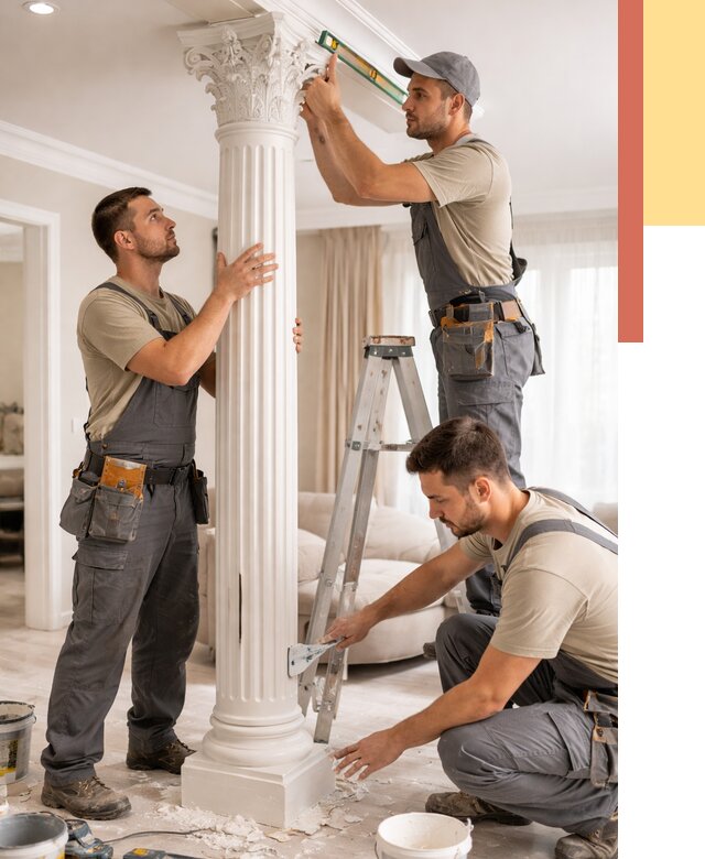 Установка декоративных колонн в Северске от 12474 руб. под ключ | ОТДЕЛОЧНИК-Свк