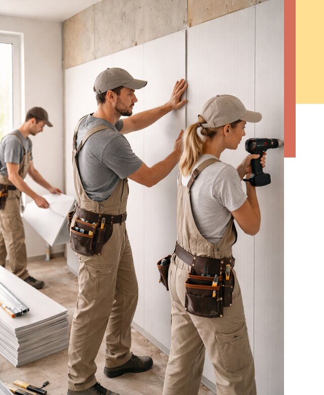 Монтаж ПВХ панелей на стены в Северске от 468 руб/м2 — быстро и недорого | ОТДЕЛОЧНИК-Свк