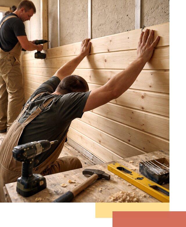 Монтаж деревянной вагонки на стены в Северске быстро и качественно