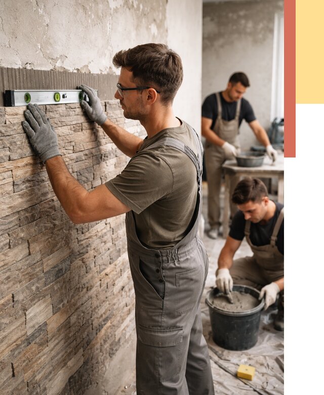 Монтаж искусственного камня в Северске от 4678 руб. под ключ | ОТДЕЛОЧНИК-Свк