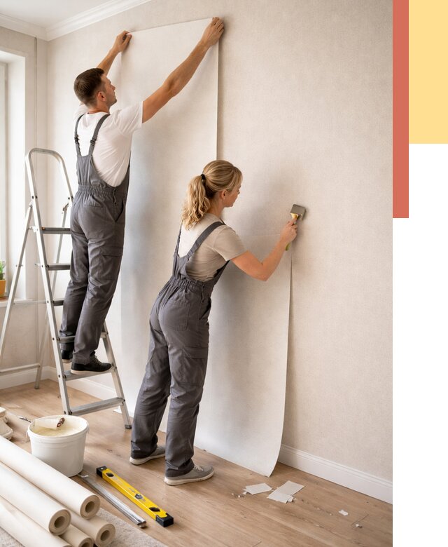 Поклейка флизелиновых обоев в Северске от 6237 руб. | Быстро и недорого — ОТДЕЛОЧНИК-Свк