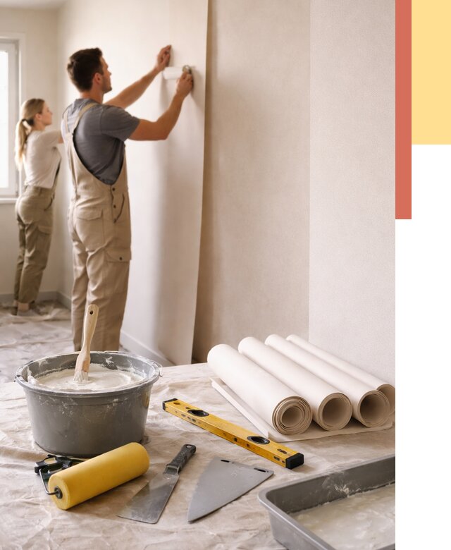 Поклейка бумажных обоев в Северске от 5717 руб./м2 — быстро и недорого | ОТДЕЛОЧНИК-Свк