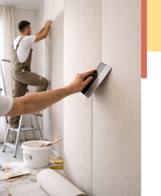 Поклейка текстильных обоев в Северске от 4678 руб. под ключ | ОТДЕЛОЧНИК-Свк