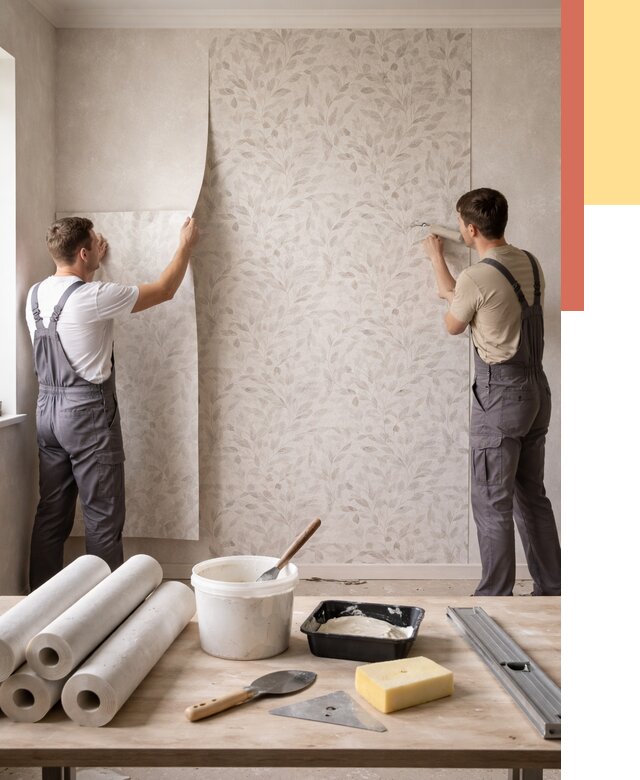 Поклейка обоев с подбором рисунка в Северске от 3638 руб. | ОТДЕЛОЧНИК-Свк - быстро и недорого