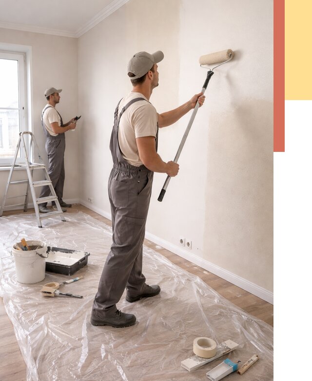 Покраска стен акриловой краской в Северске от 3638 руб./м² — быстро и недорого | ОТДЕЛОЧНИК-Свк