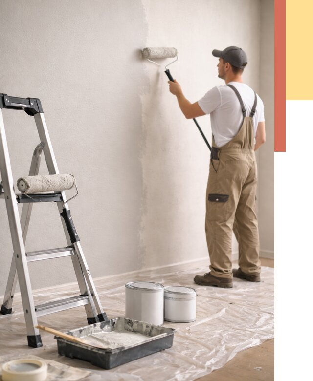 Покраска стен латексной краской в Северске от 4678 руб. за м2 | ОТДЕЛОЧНИК-Свк