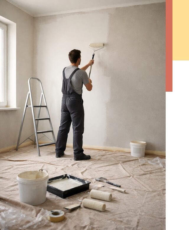 Покраска стен моющейся краской в Северске от 364 руб./м² — быстро и недорого | ОТДЕЛОЧНИК-Свк