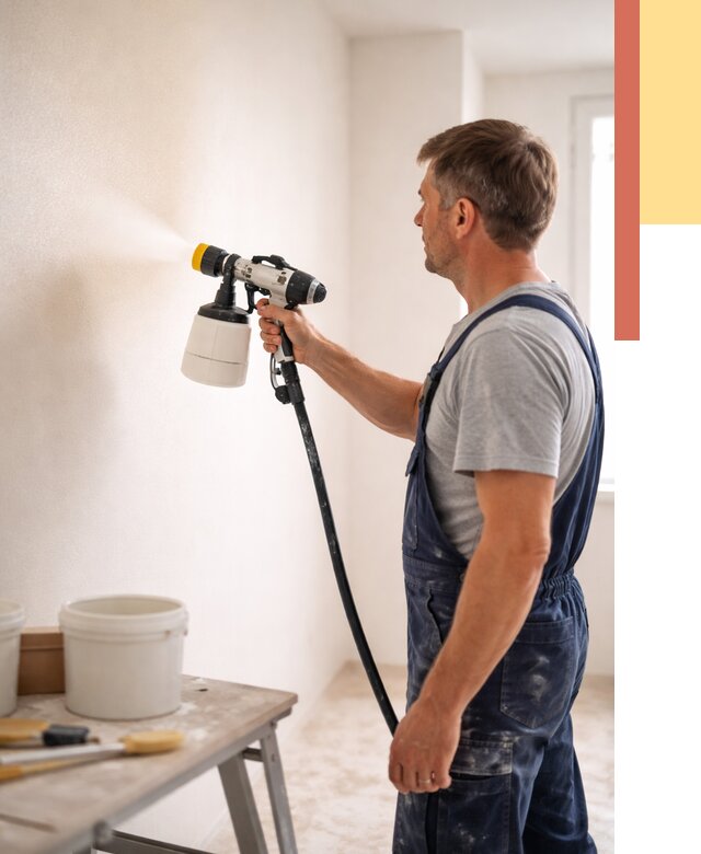 Покраска стен краскопультом в Северске от 7796 руб. — механизированная покраска | ОТДЕЛОЧНИК-Свк