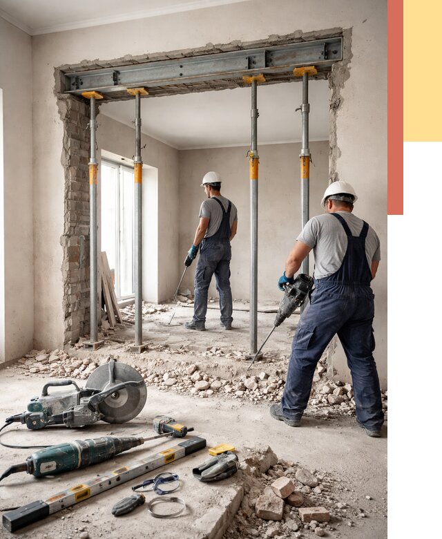 Прорезка проема в стене в Северске от 4678 руб. — быстро и недорого | ОТДЕЛОЧНИК-Свк