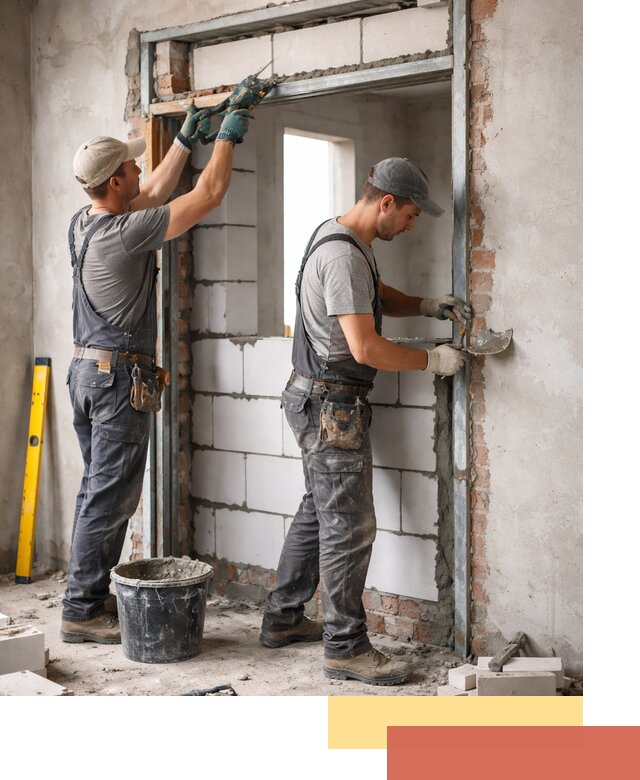 Закладка дверного проема под ключ в Северске: демонтаж, монтаж, отделка