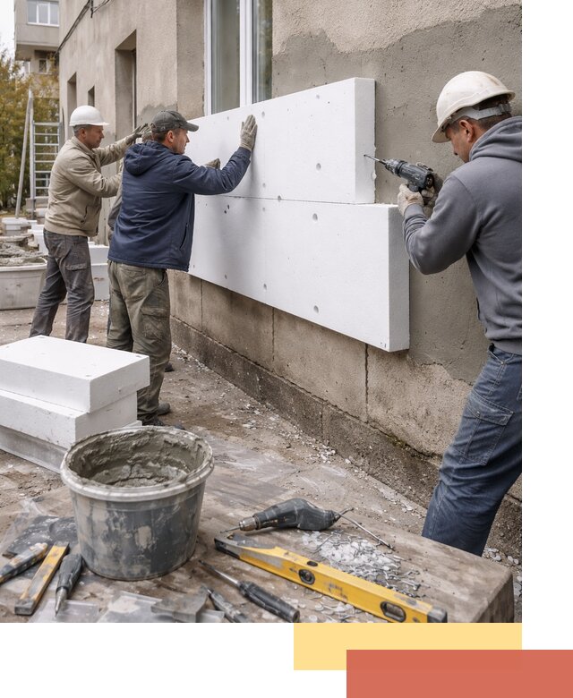 Утепление наружных стен пенопластом в Северске