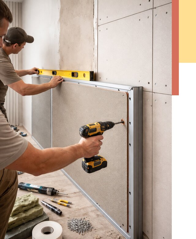 Шумоизоляция стен панелями ЗИПС в Северске от 2287 руб./м² под ключ | ОТДЕЛОЧНИК-Свк