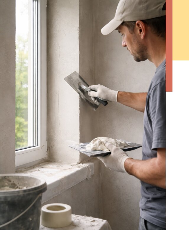 Штукатурка откосов в Северске от 4678 руб/м² — услуги и выравнивание под ключ | ОТДЕЛОЧНИК-Свк