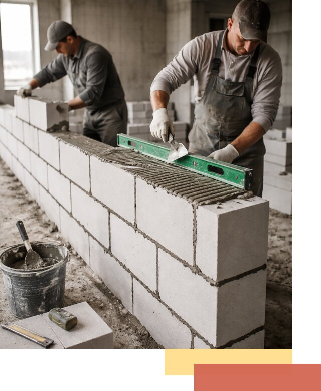 Кладка перегородок из газобетона в Северске быстро и качественно