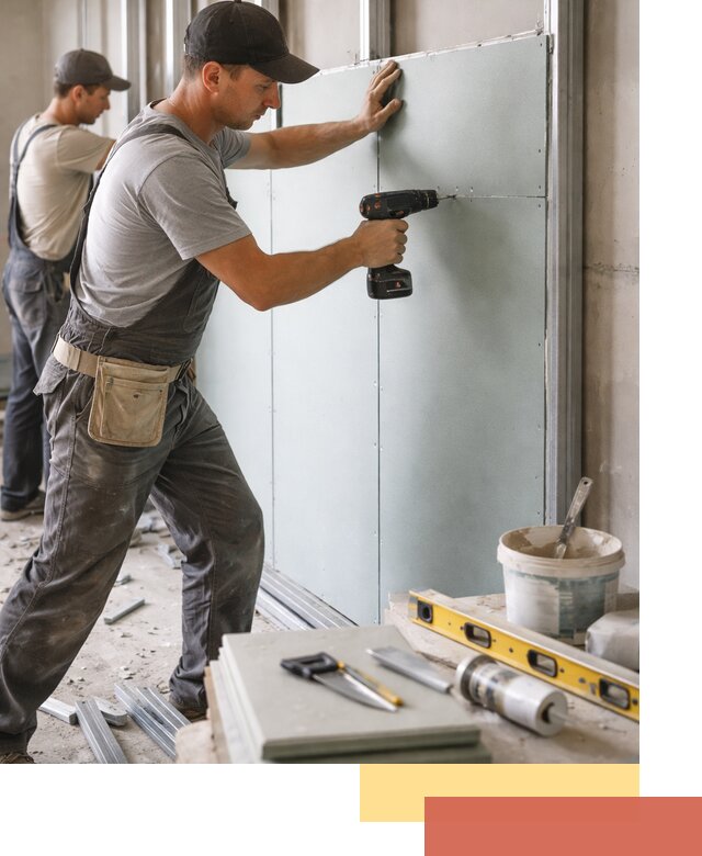 Кладка влагостойких перегородок ПГП в Северске