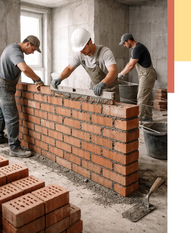 Кладка перегородок из кирпича в Северске от 3638 руб. за м² | ОТДЕЛОЧНИК-Свк