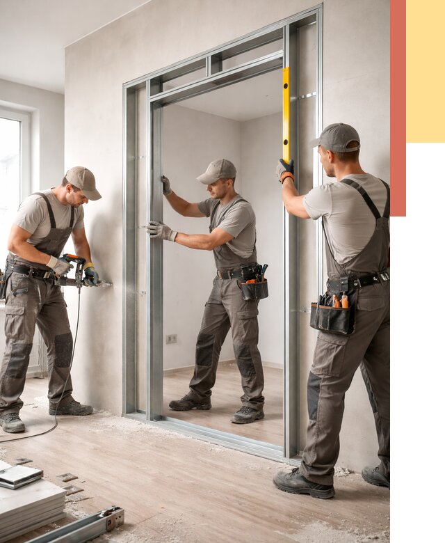 Устройство дверного проема в перегородке в Северске от 4678 руб. под ключ | ОТДЕЛОЧНИК-Свк