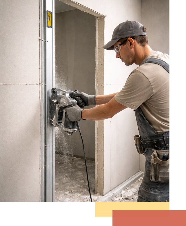 Устройство дверного проема в перегородке в Северске