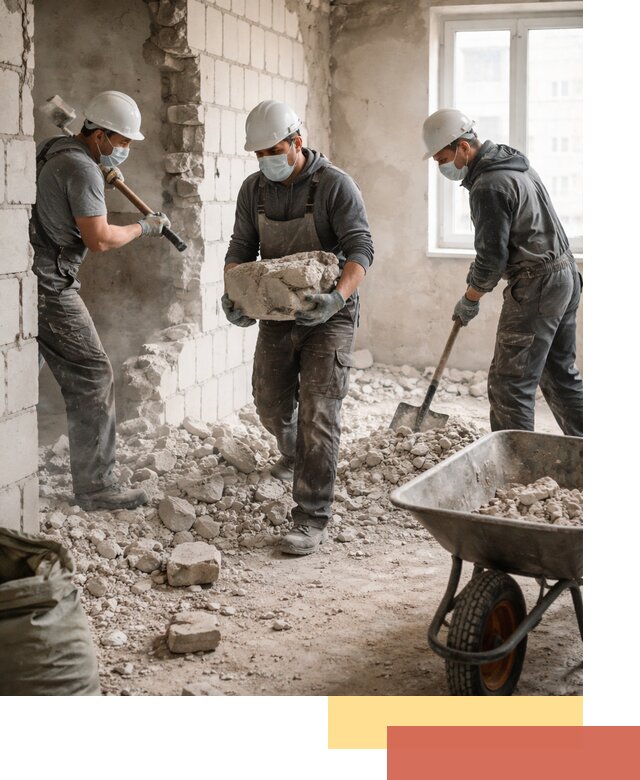 Демонтаж блочных перегородок в Северске быстро и аккуратно