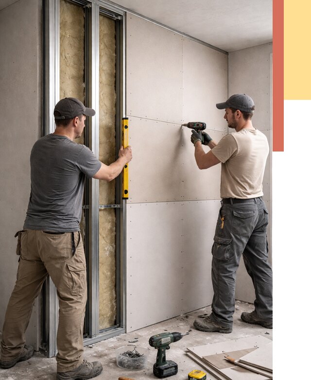 Монтаж двухслойной перегородки из гипсокартона в Северске от 1507 руб. | ОТДЕЛОЧНИК-Свк