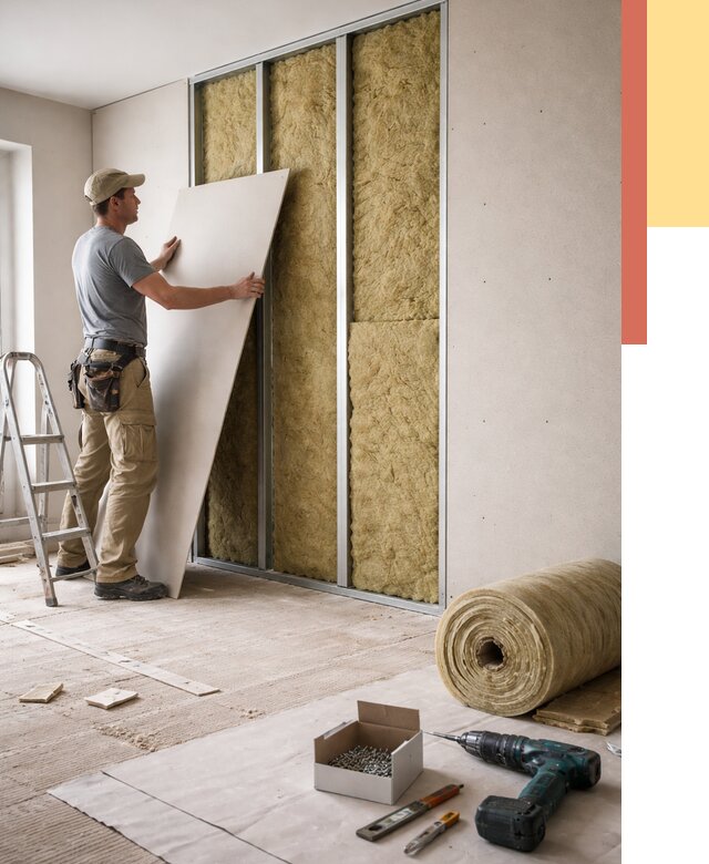 Перегородка из гипсокартона с шумоизоляцией в Северске от 3243 руб. | ОТДЕЛОЧНИК-Свк