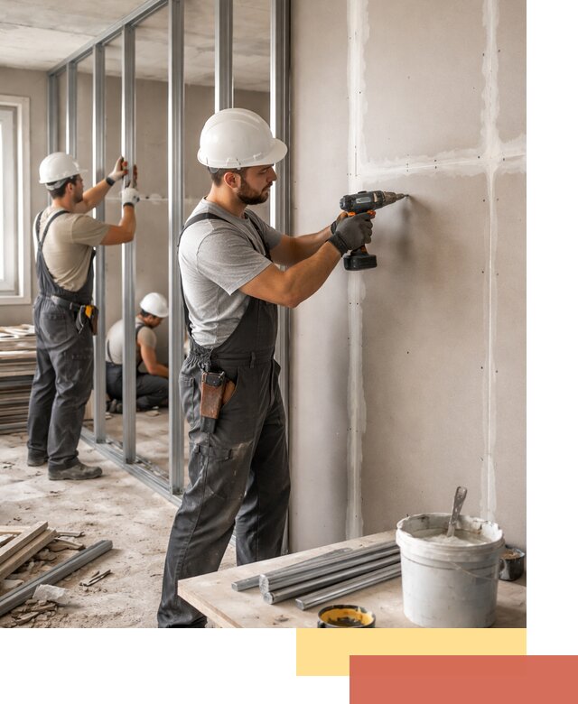 Перегородки из огнестойкого гипсокартона в Северске под ключ