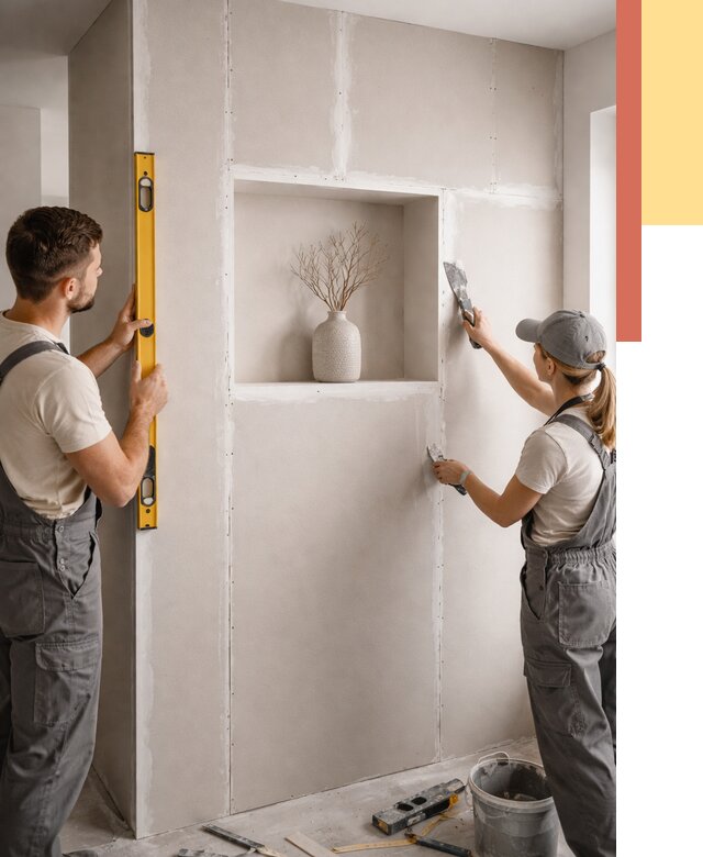 Перегородка из гипсокартона с нишей в Северске от 3378 руб. под ключ | ОТДЕЛОЧНИК-Свк