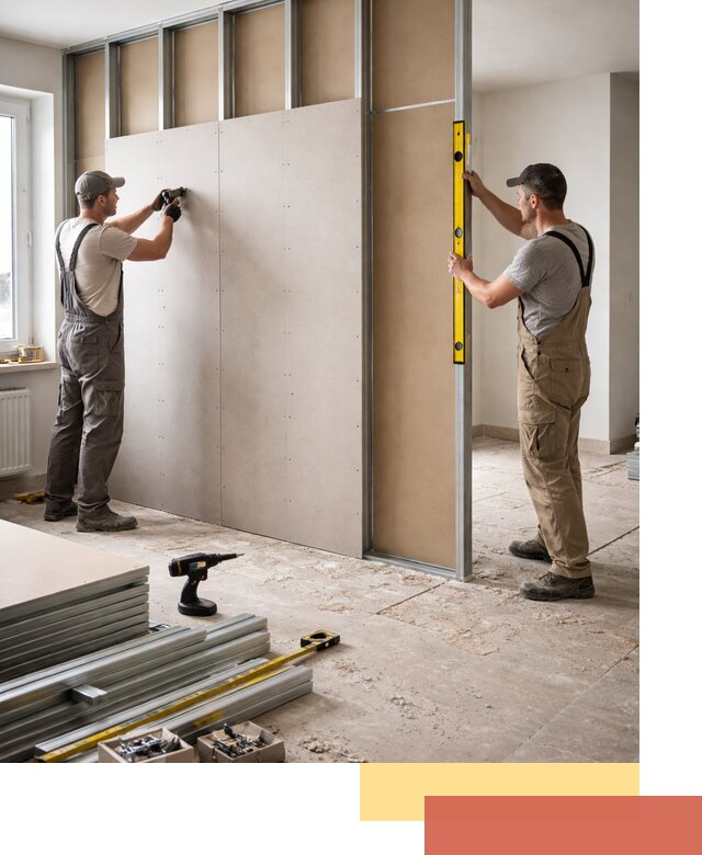 Зонирующая перегородка из гипсокартона под ключ в Северске