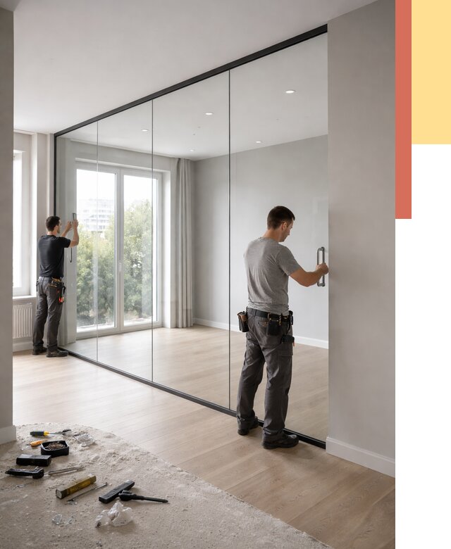 Изготовление стеклянных перегородок в Северске от 12838 руб. под ключ | ОТДЕЛОЧНИК-Свк