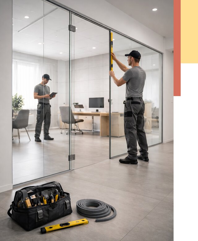 Цельностеклянные перегородки под ключ в Северске от 9875 руб. — монтаж и цены | ОТДЕЛОЧНИК-Свк