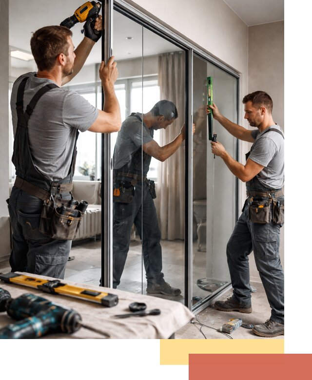 Каркасные стеклянные перегородки под ключ в Северске