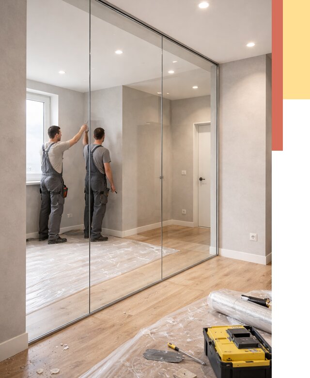 Безрамные стеклянные перегородки в Северске — монтаж от 9875 руб. | ОТДЕЛОЧНИК-Свк